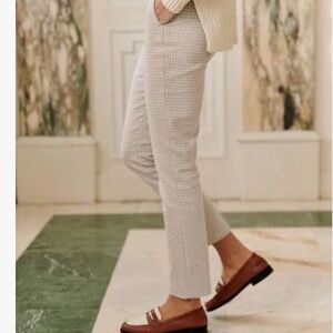 Sezane Clara Trousers Size 8 Camel/Ecru